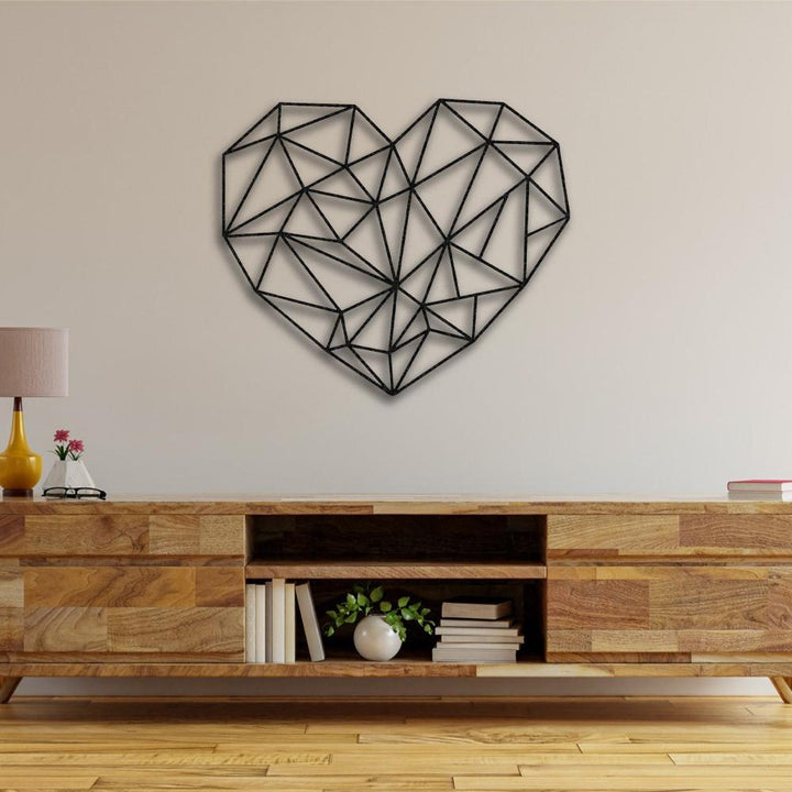 Metal Geometric Heart Wall Art