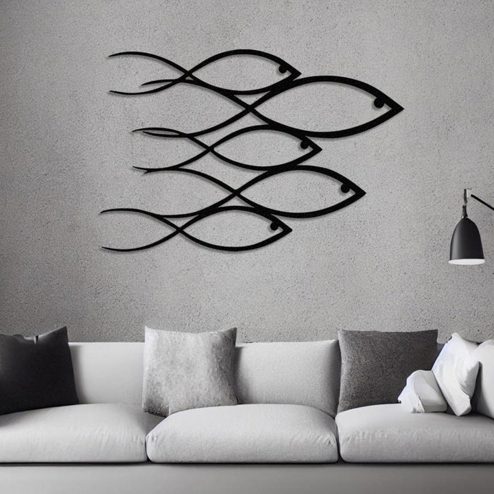 School Of Fish Metal Wall Art